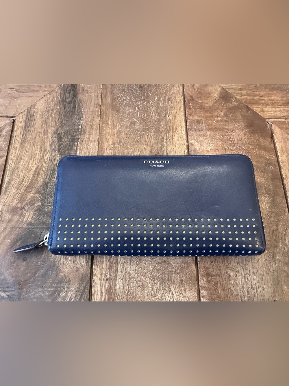 Coach Navy Leather Wallet
